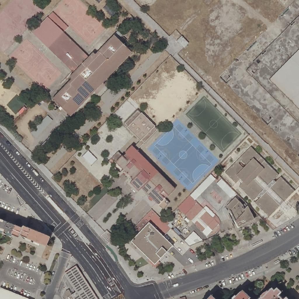 Aerial view of the grounds of Miguel Hernández