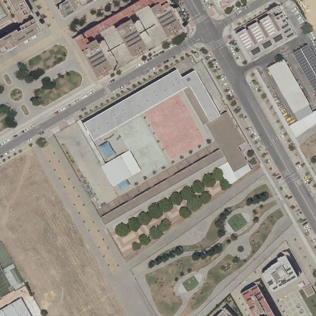 Aerial view of the grounds of El Manantial