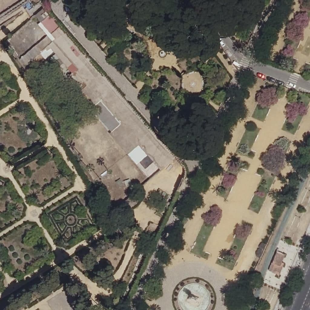 Aerial view of the grounds of María Inmaculada