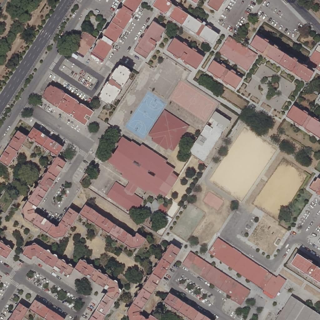 Aerial view of the grounds of La Casa Del Niño "La Oliva"