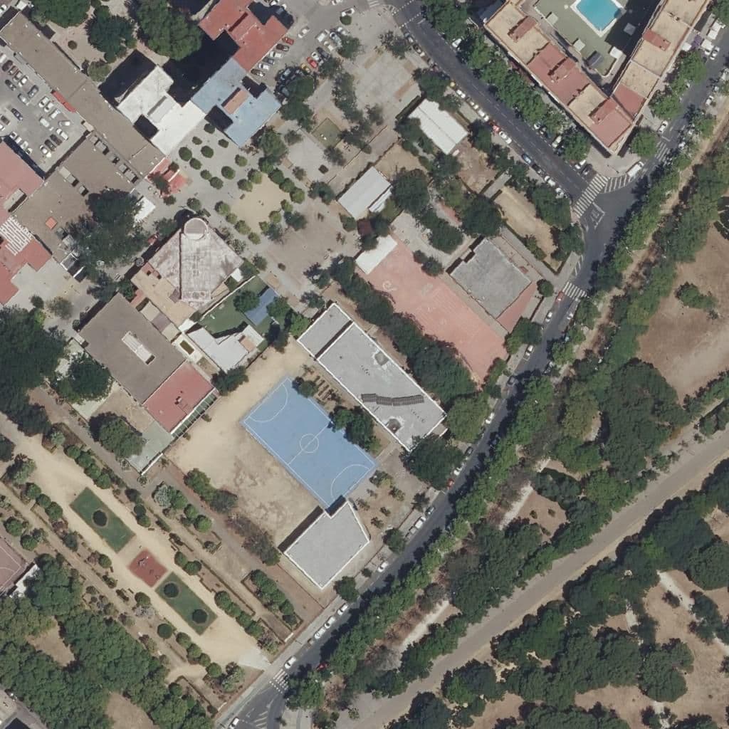 Aerial view of the grounds of Juan De Mairena