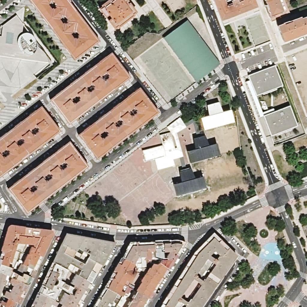 Aerial view of the grounds of Caja De Ahorros