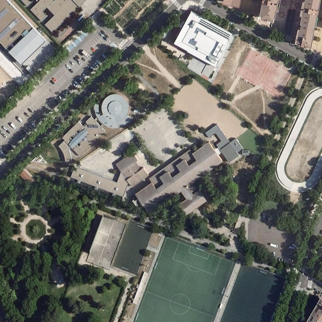 Aerial view of the grounds of Miguel Delibes