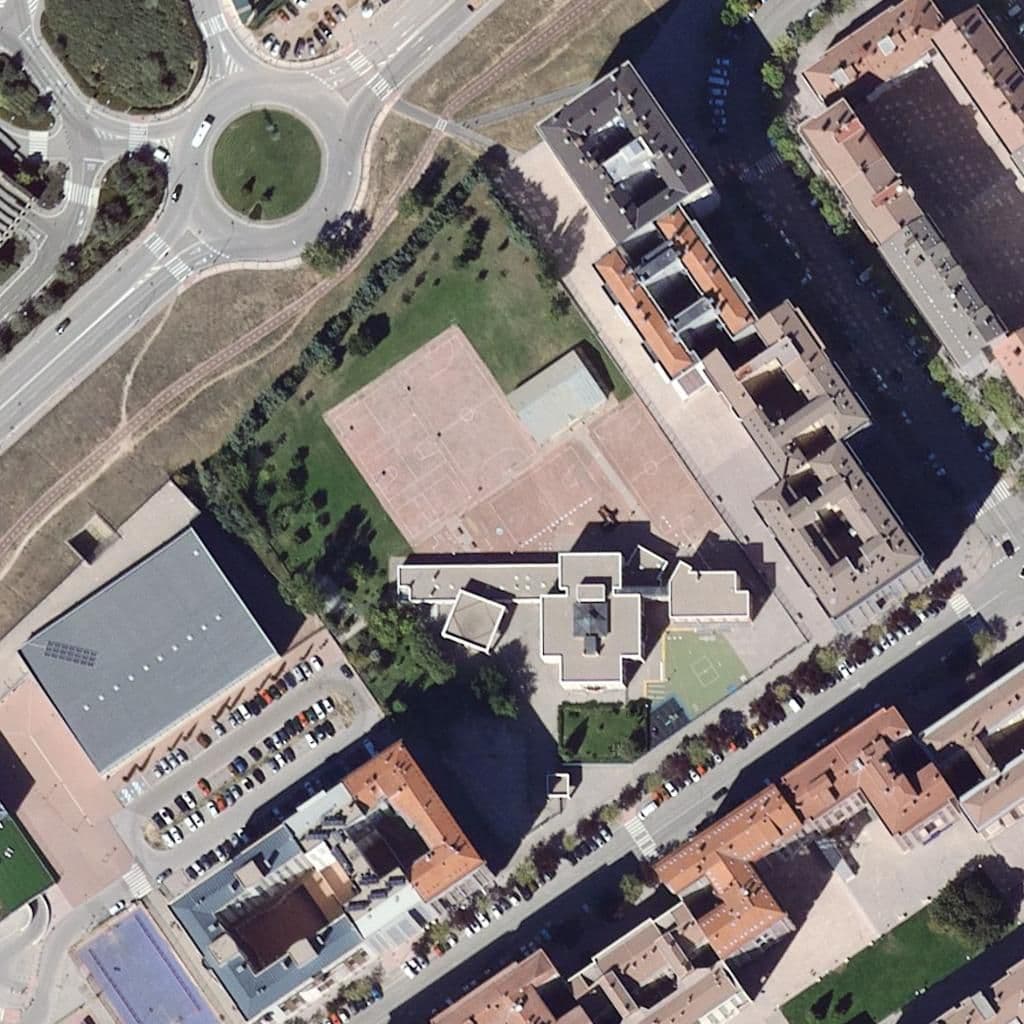 Aerial view of the grounds of Miguel Delibes
