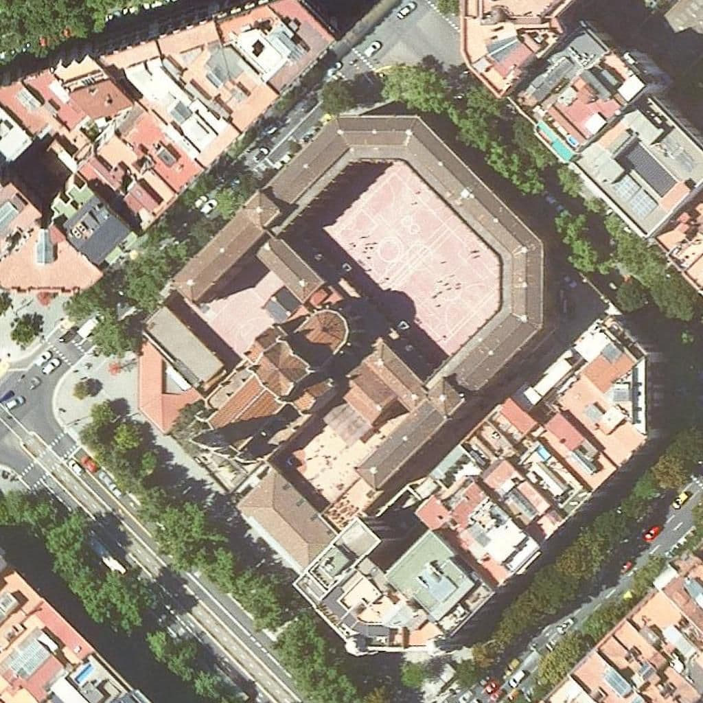 Aerial view of the grounds of Maristes La Immaculada