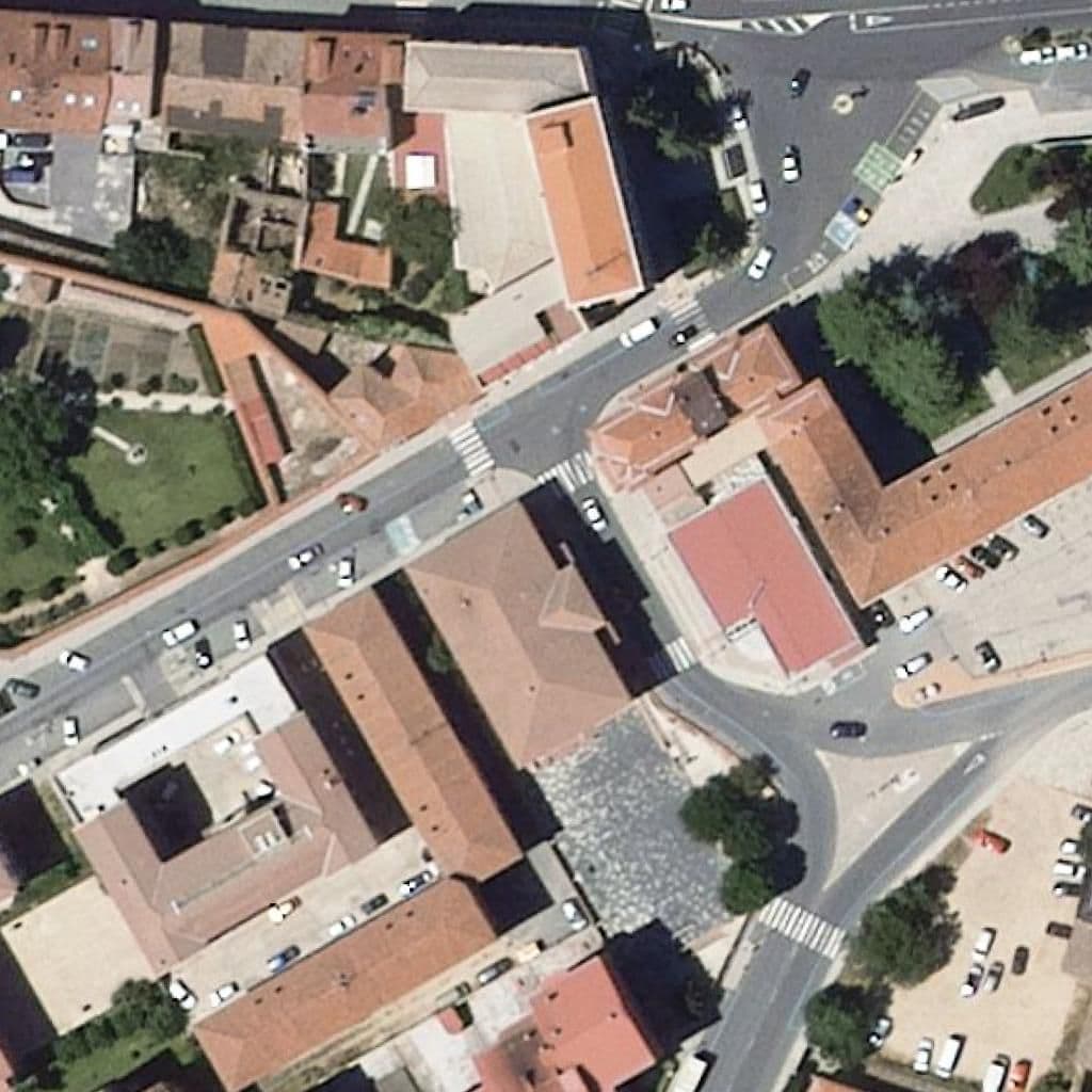 Aerial view of the grounds of Santa Ana