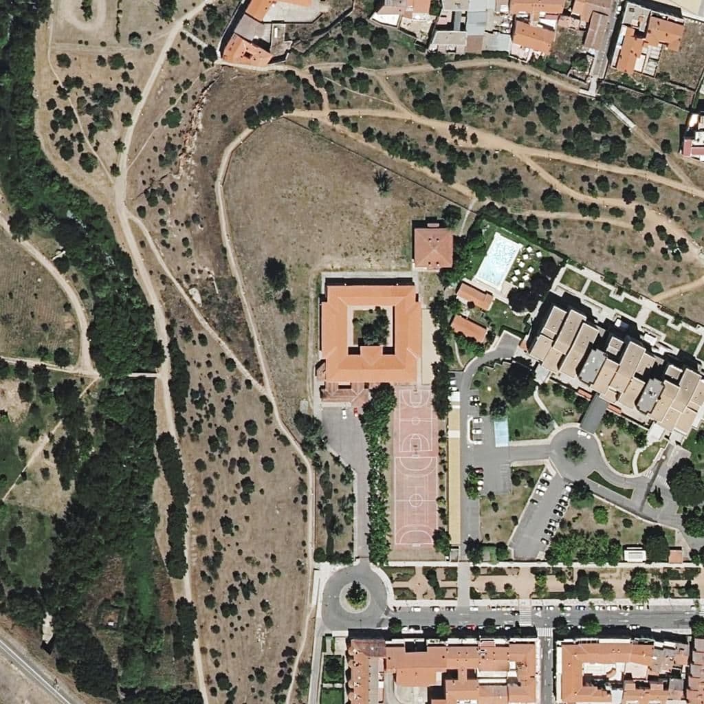 Aerial view of the grounds of Virgen De La Vega