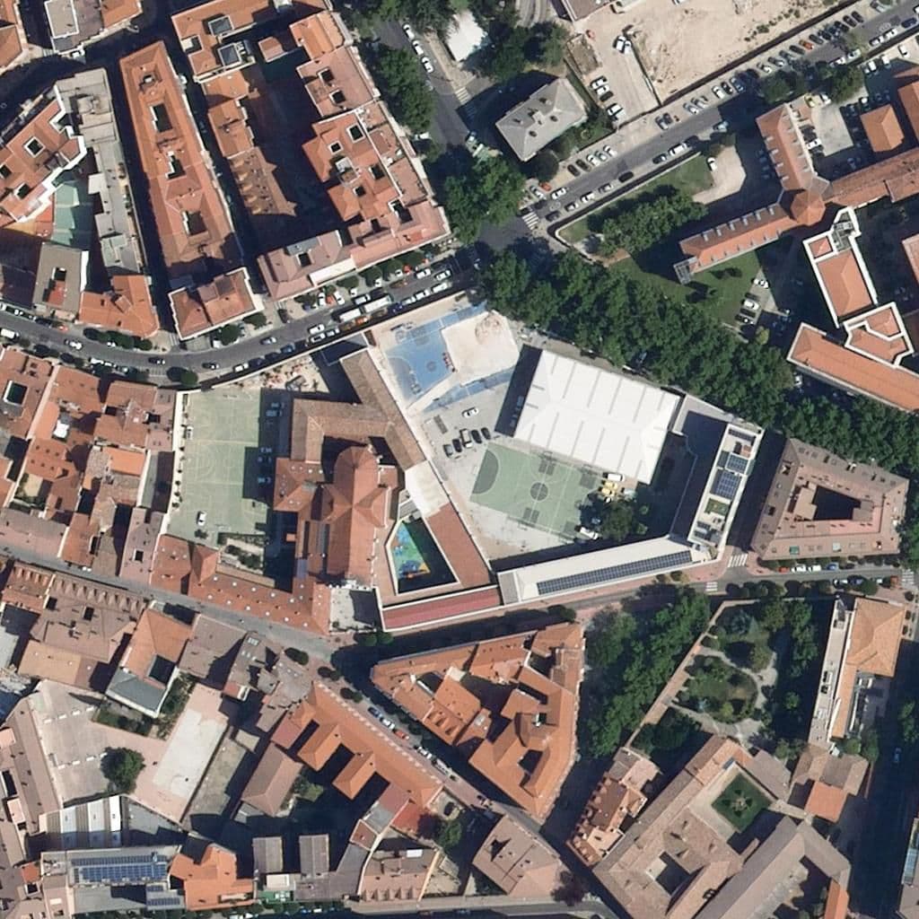 Aerial view of the grounds of Compañía De María