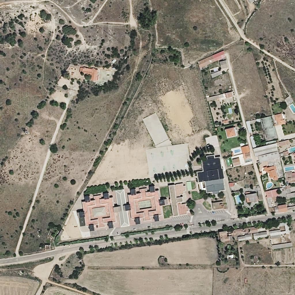 Aerial view of the grounds of Corazón De María