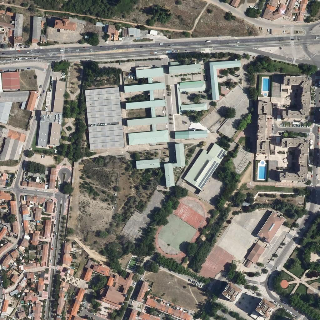 Aerial view of the grounds of Cristo Rey