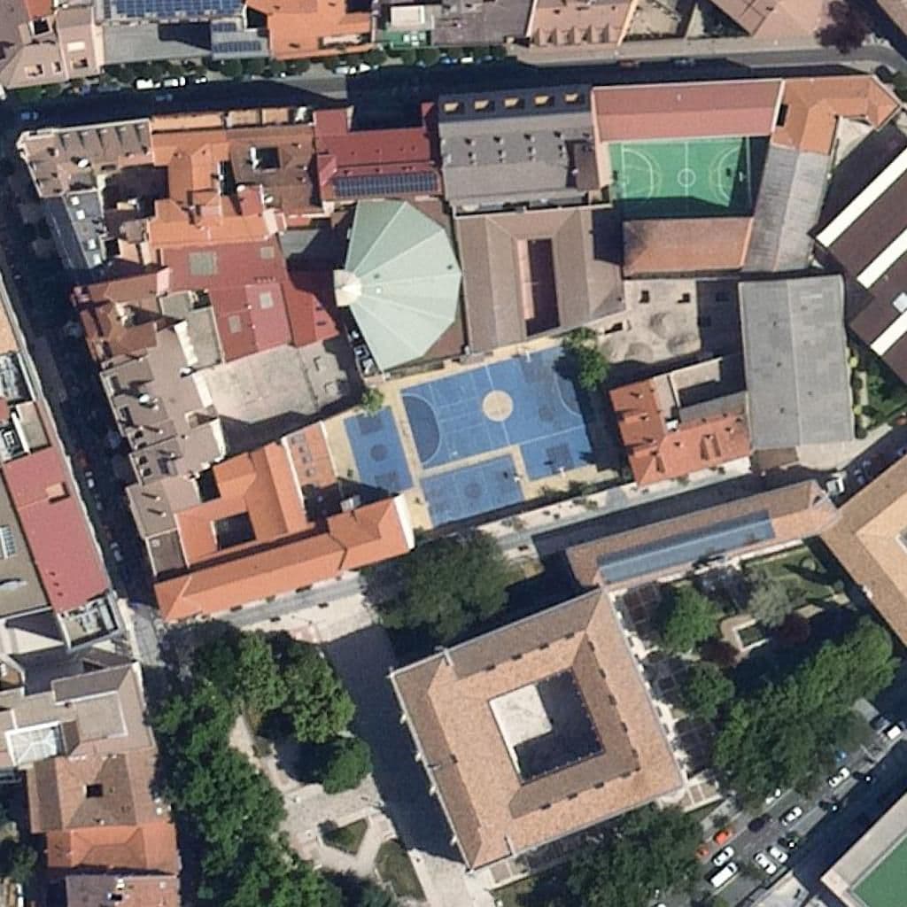 Aerial view of the grounds of Jesús Y María