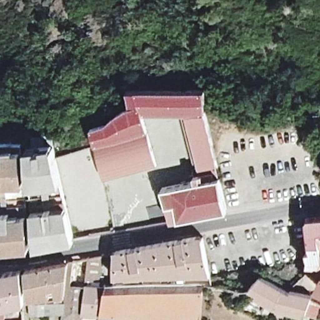 Aerial view of the grounds of María Auxiliadora