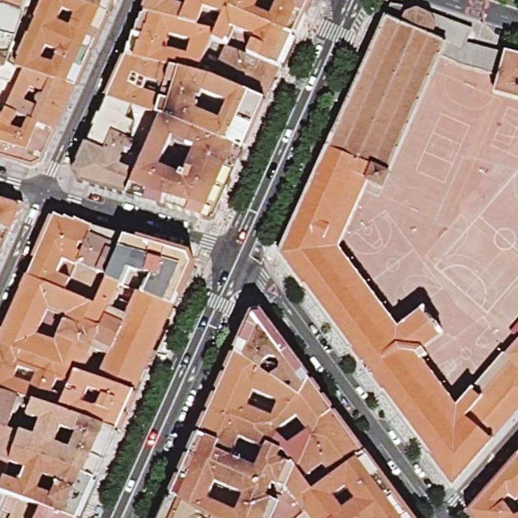 Aerial view of the grounds of María Auxiliadora