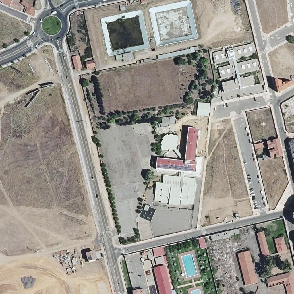 Aerial view of the grounds of Maristas Champagnat