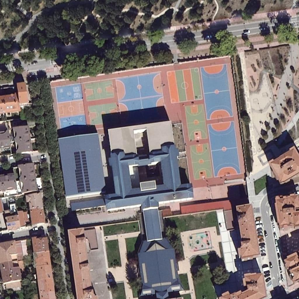 Aerial view of the grounds of Ntra. Sra. De La Merced Y San Francisco Javier