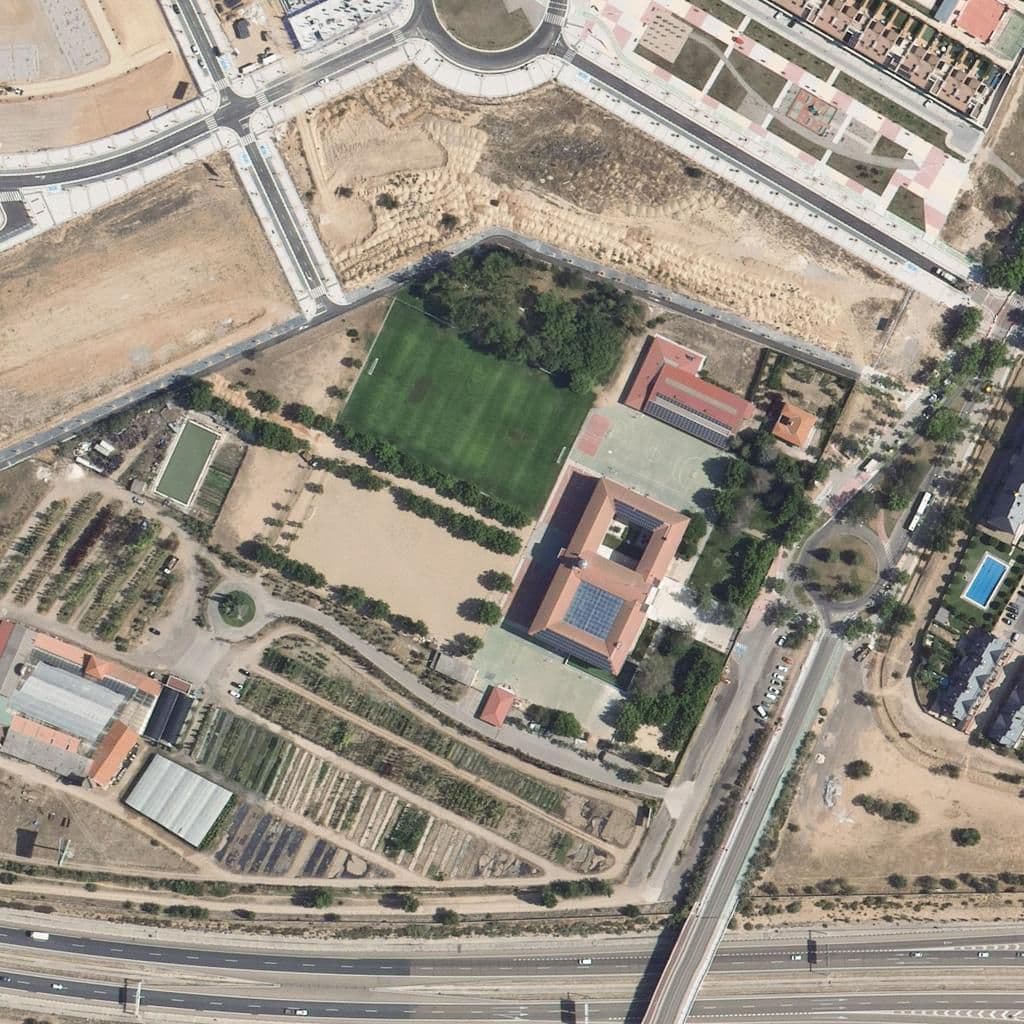Aerial view of the grounds of Nuestra Señora Del Pilar