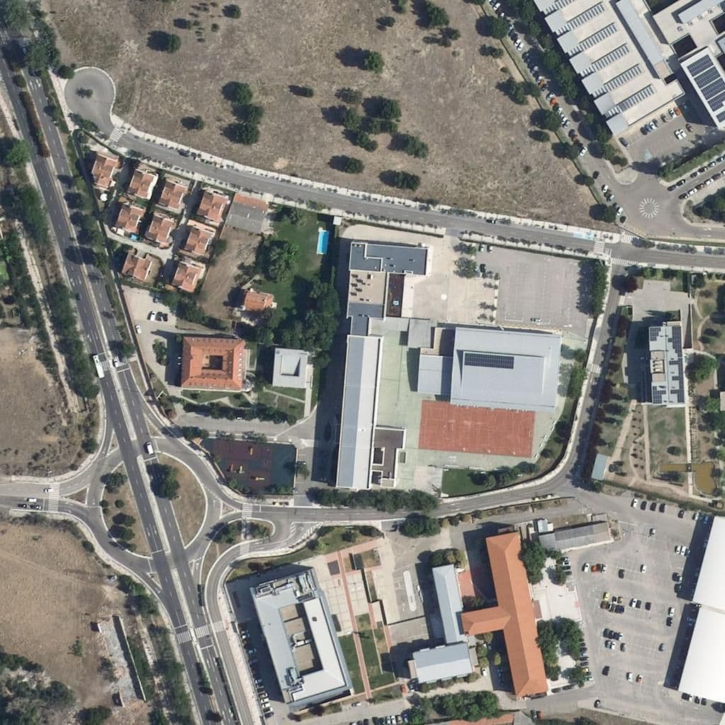 Aerial view of the grounds of Sagrada Familia