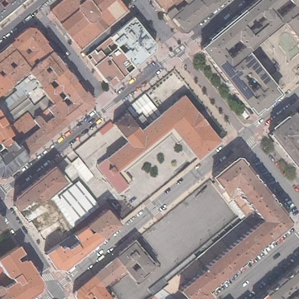 Aerial view of the grounds of Sagrada Familia