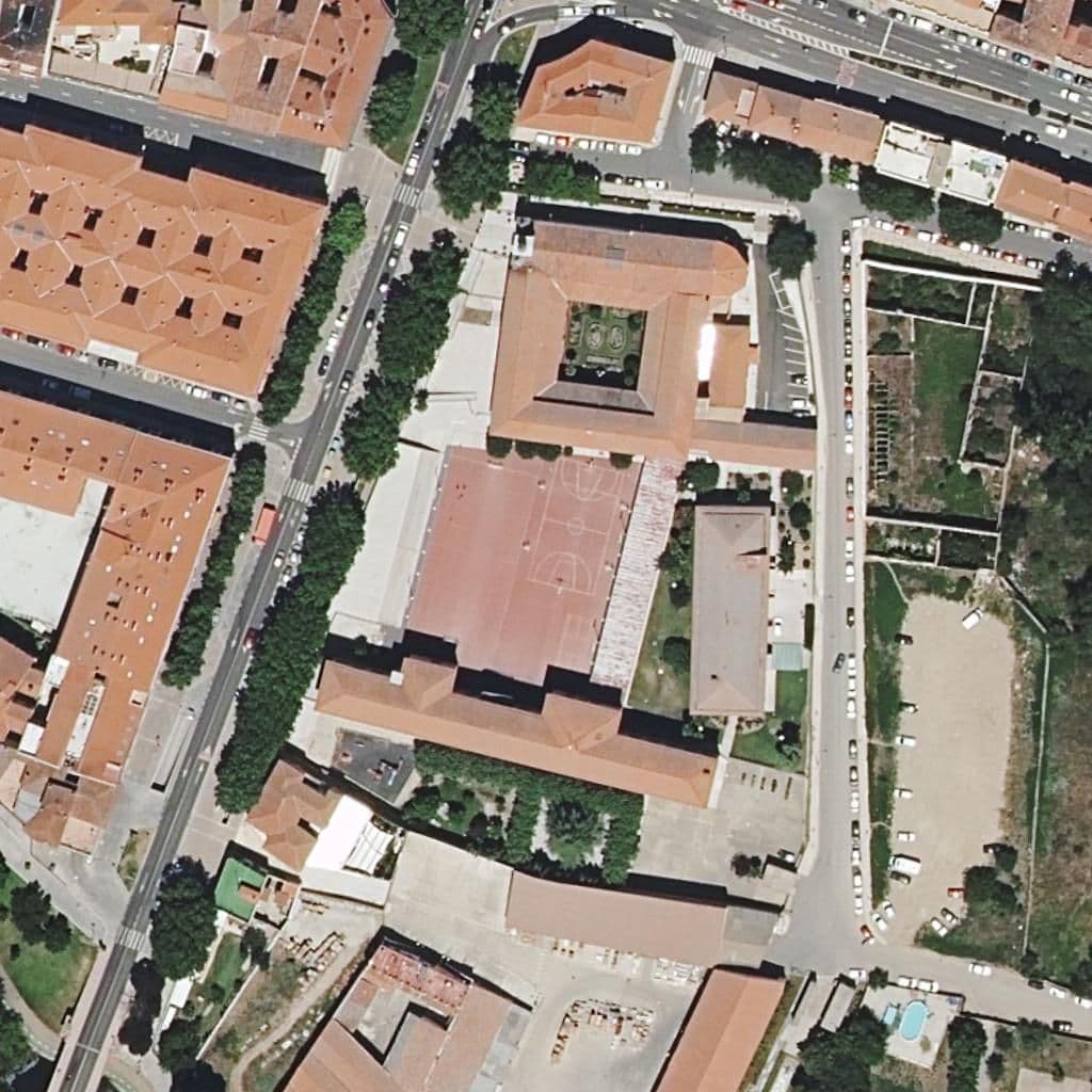 Aerial view of the grounds of Sagrado Corazón