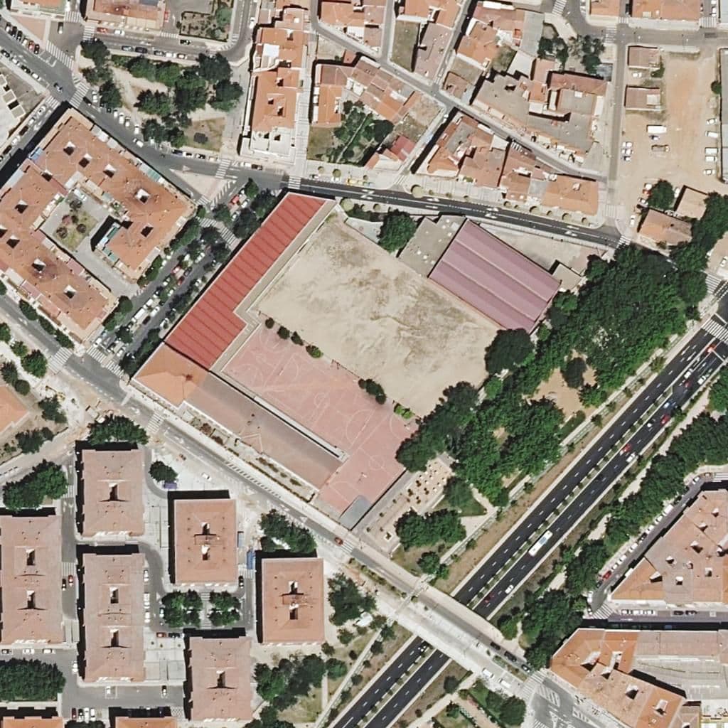 Aerial view of the grounds of Salesiano San José