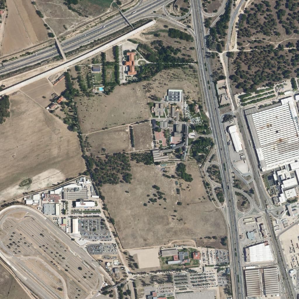 Aerial view of the grounds of San Agustín