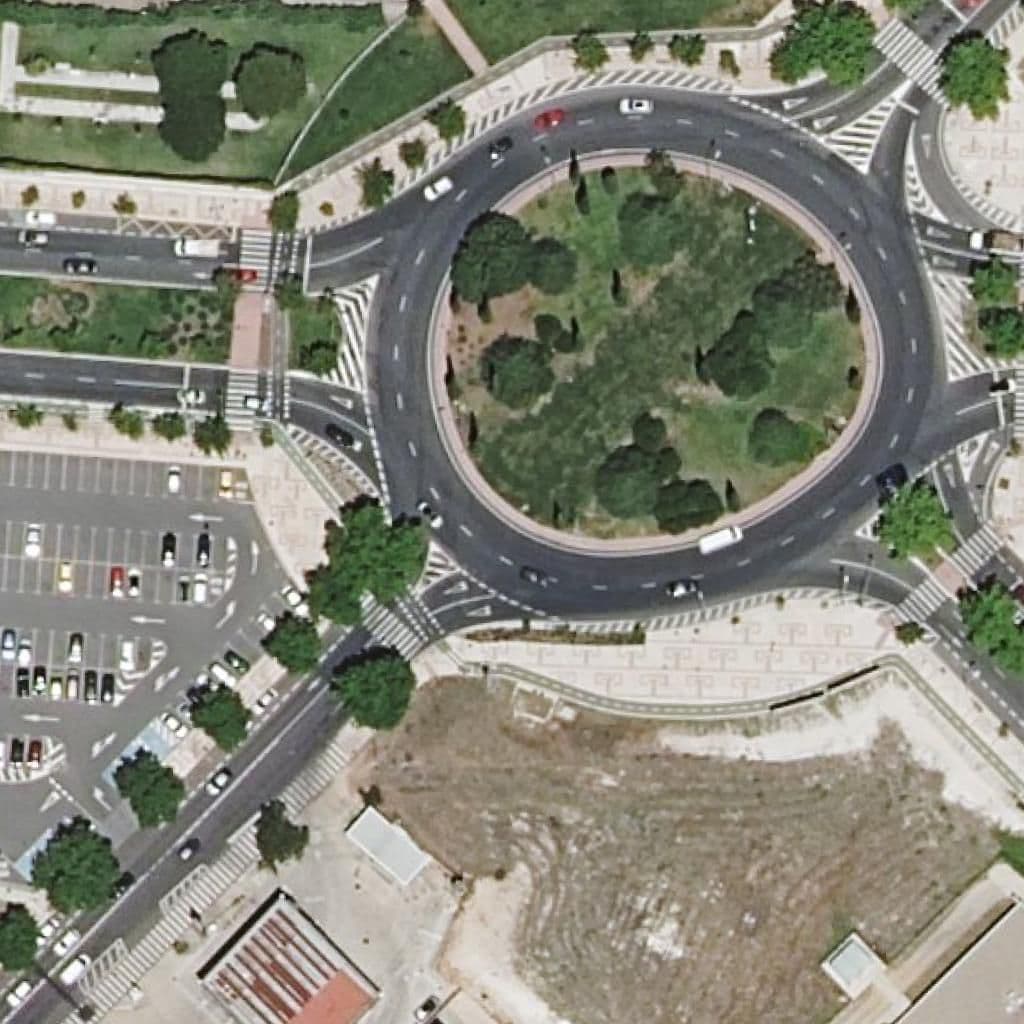 Aerial view of the grounds of San Agustín