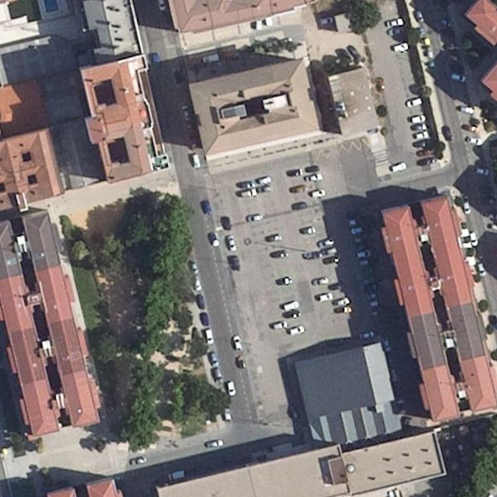 Aerial view of the grounds of San Francisco De Asís