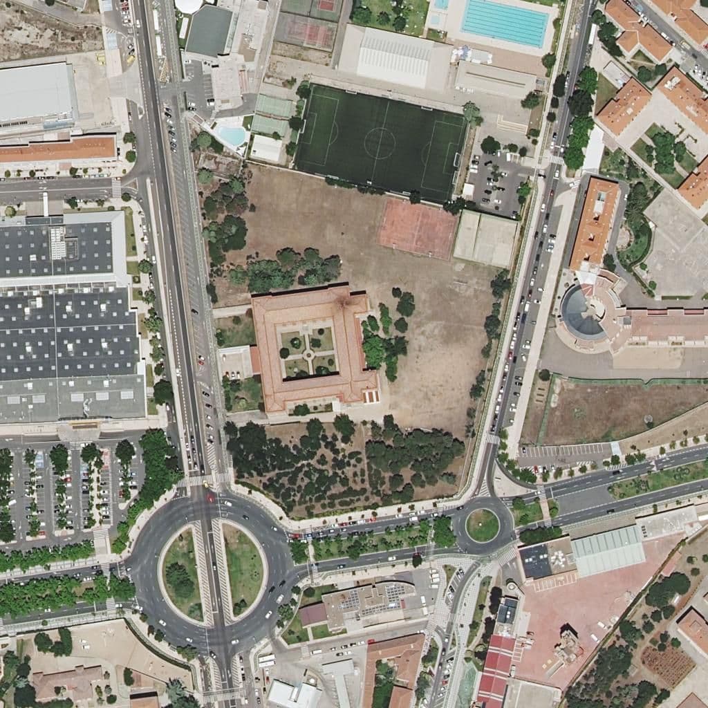 Aerial view of the grounds of San José