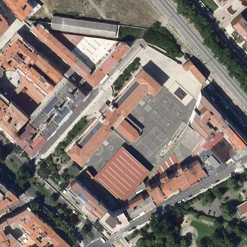Aerial view of the grounds of Santo Ángel