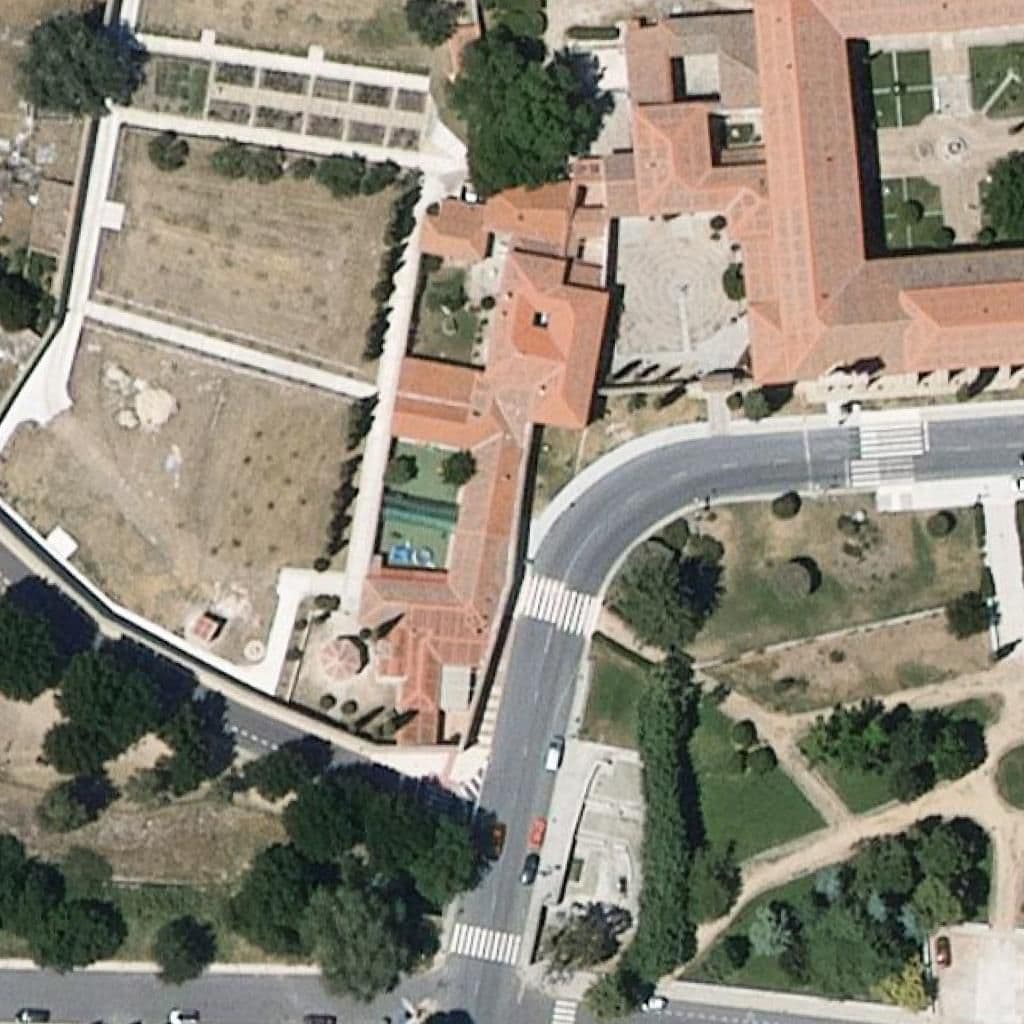 Aerial view of the grounds of Sagrada Familia