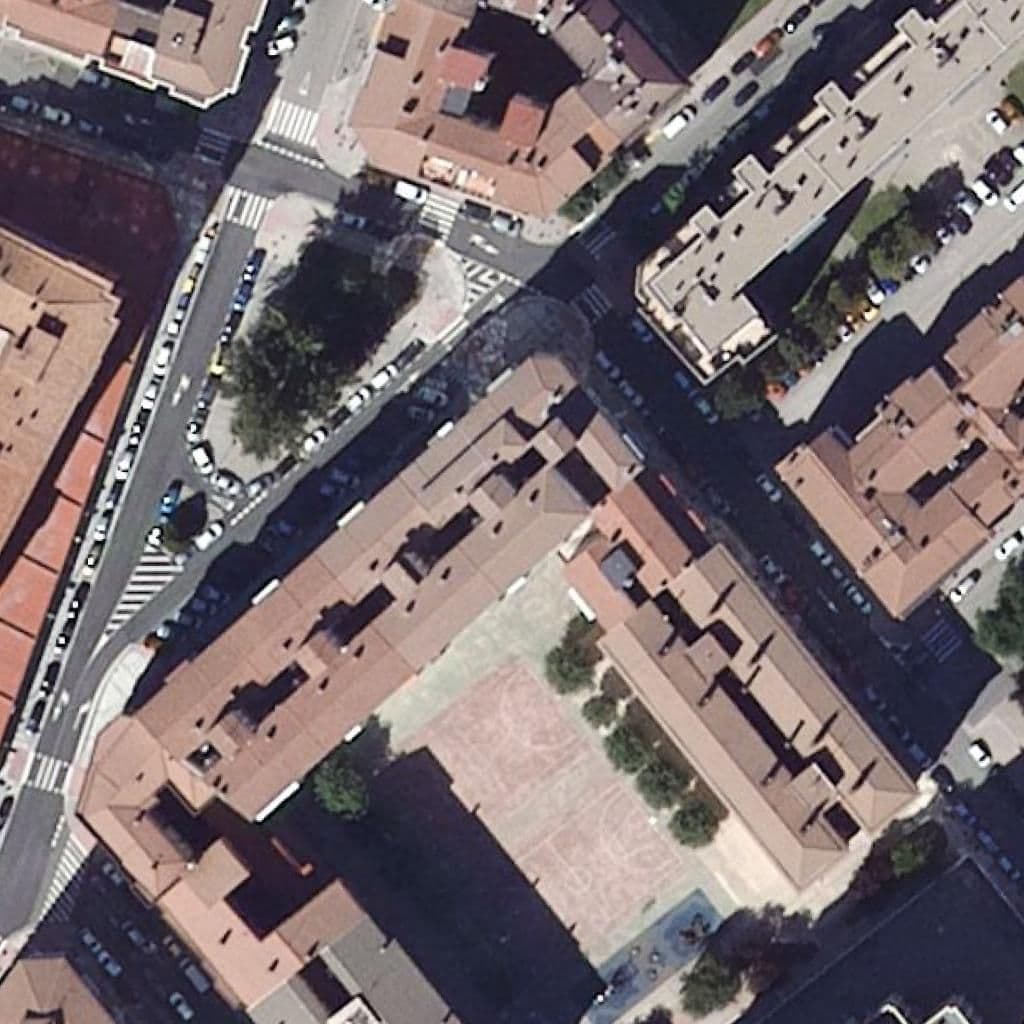 Aerial view of the grounds of Sagrada Familia Baby