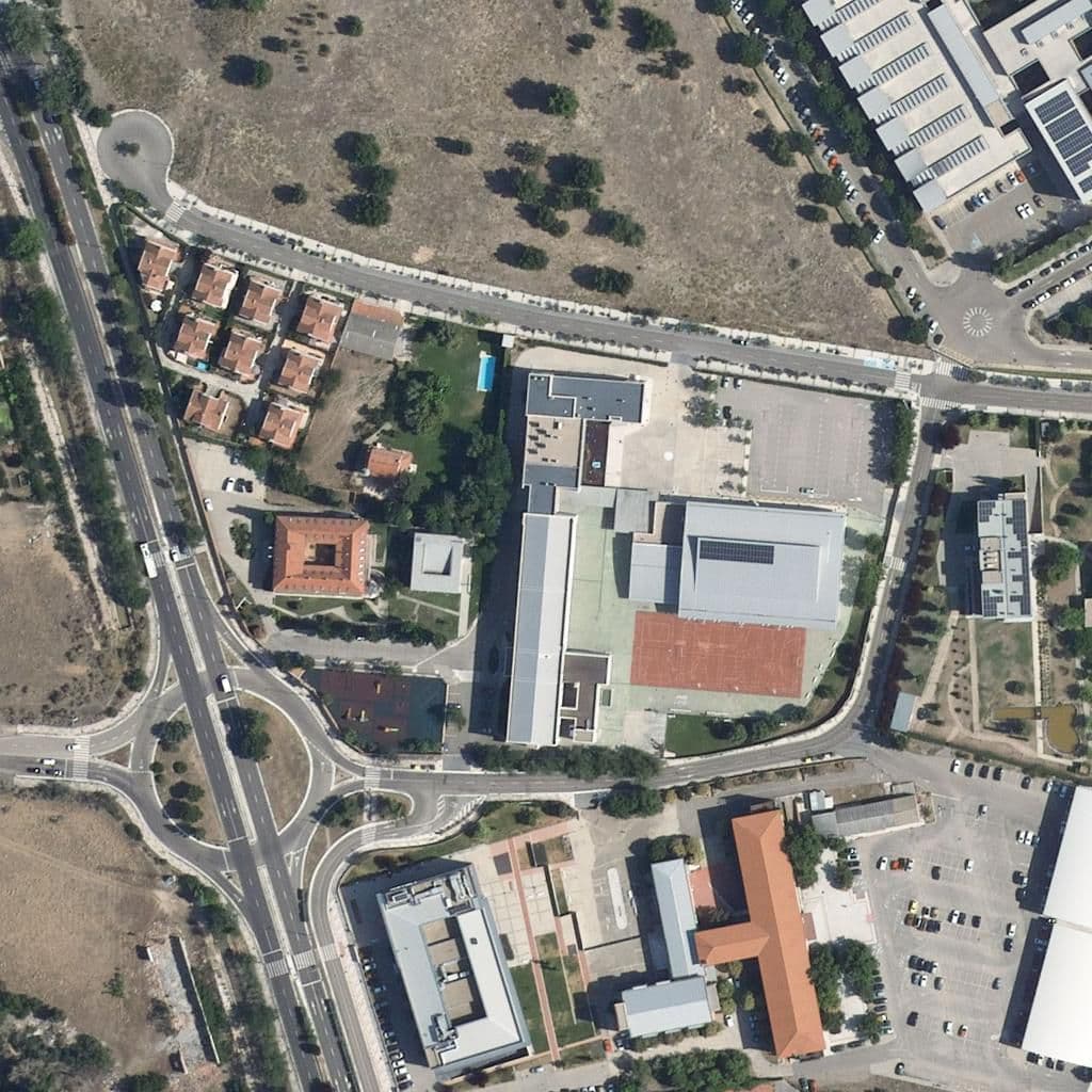Aerial view of the grounds of Miteris