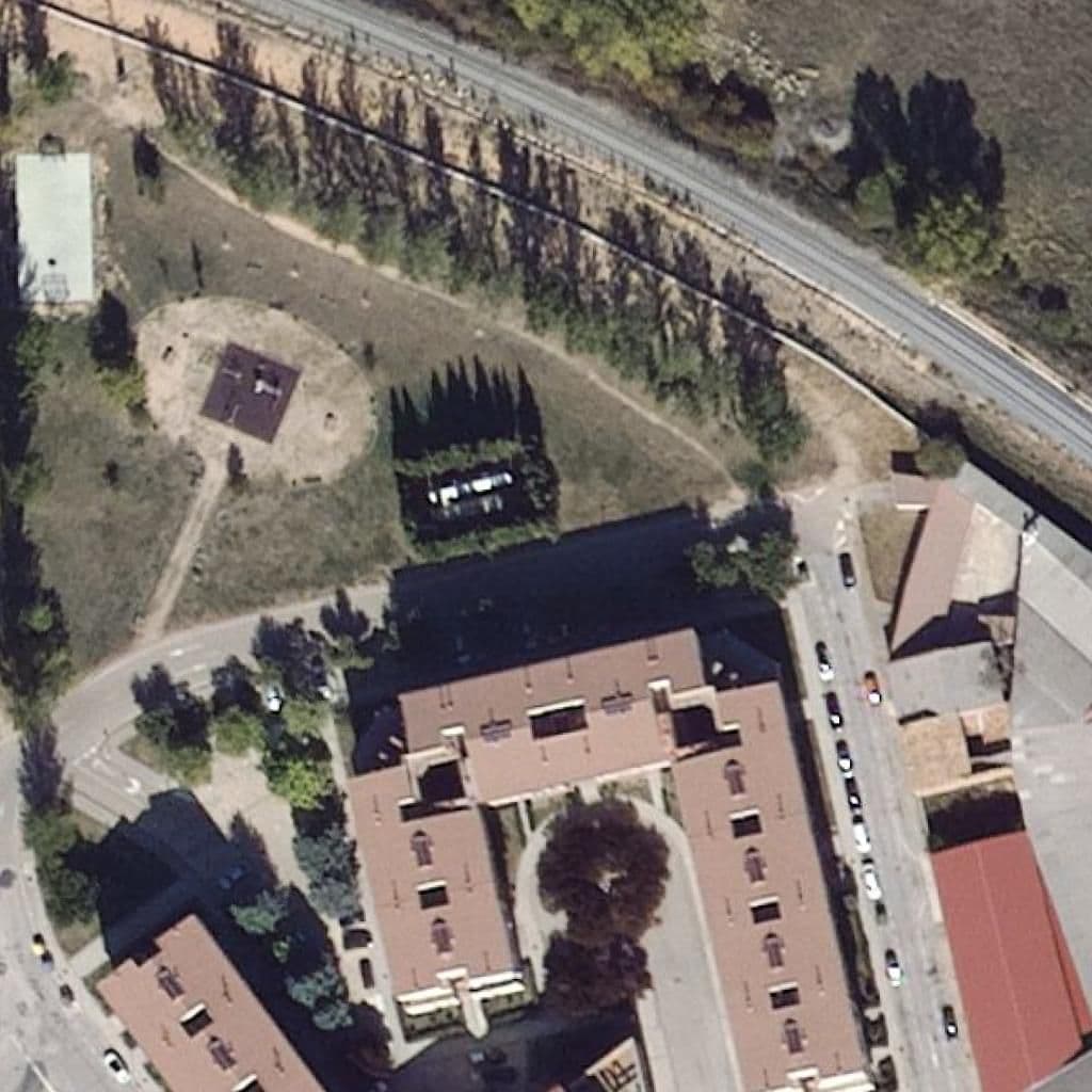 Aerial view of the grounds of El Lago