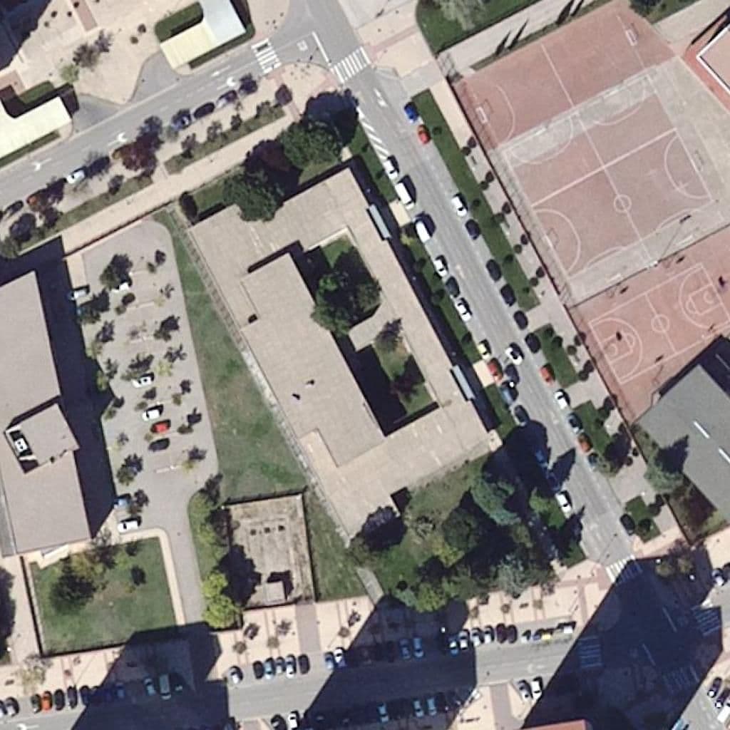 Aerial view of the grounds of Santa María La Mayor