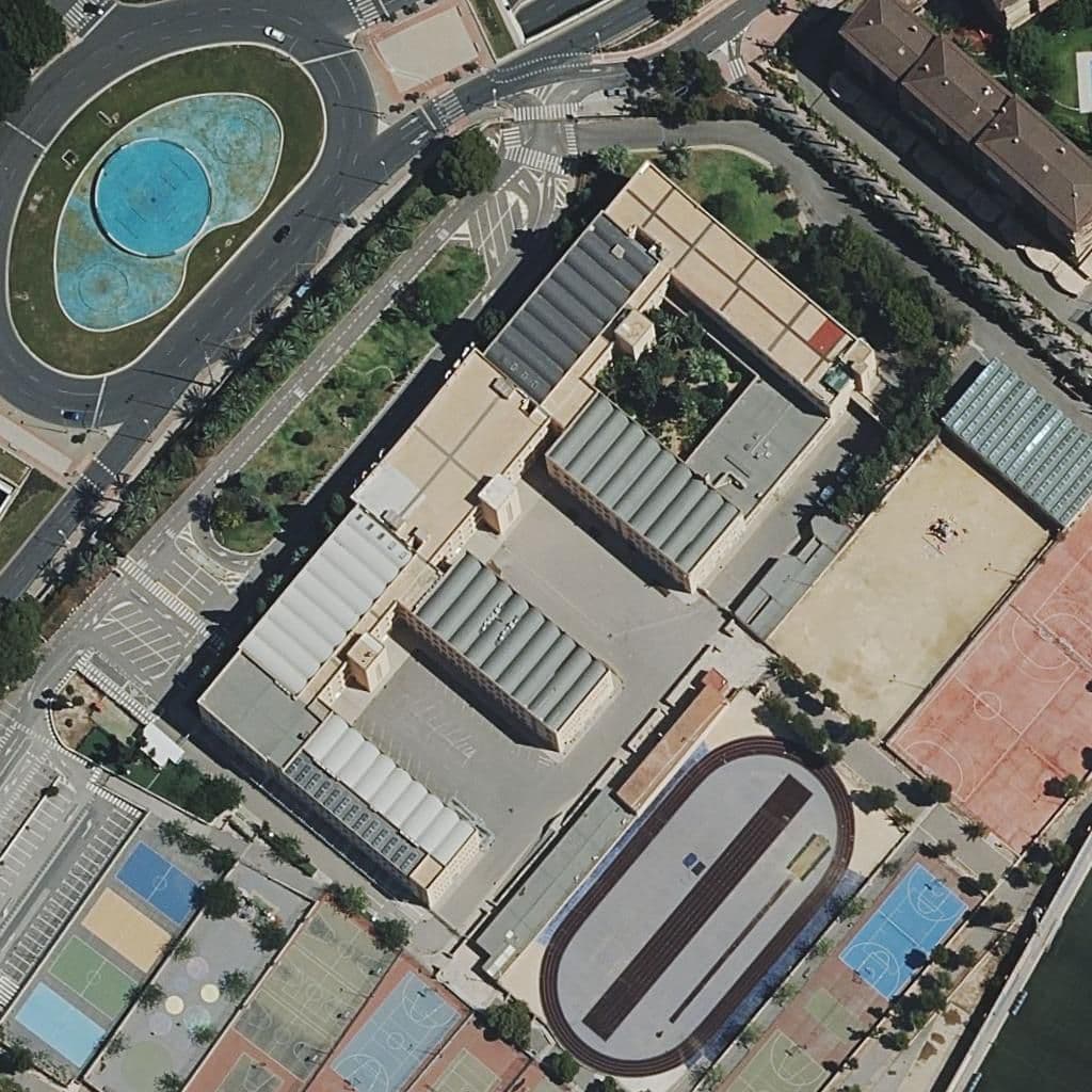 Aerial view of the grounds of Centre Privat Inmaculada