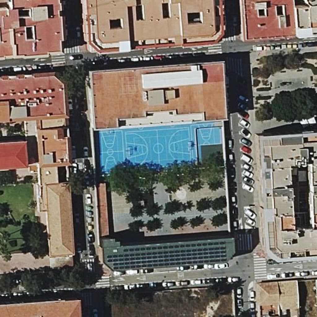 Aerial view of the grounds of Centre Privat Sagrada Familia