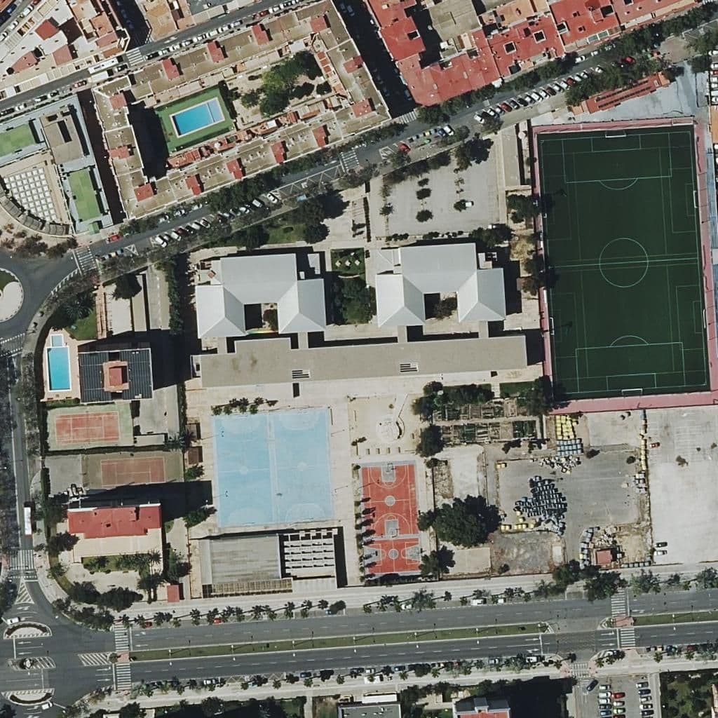 Aerial view of the grounds of Ies Figueras Pacheco