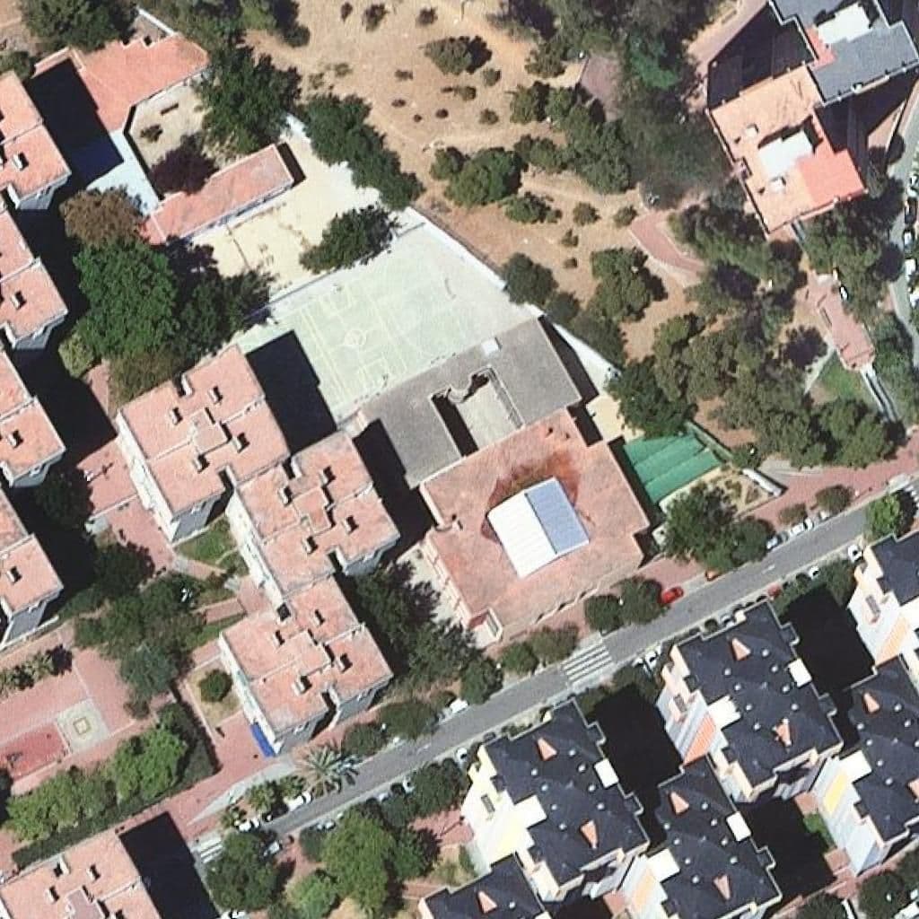 Aerial view of the grounds of Institut Escola Canyelles