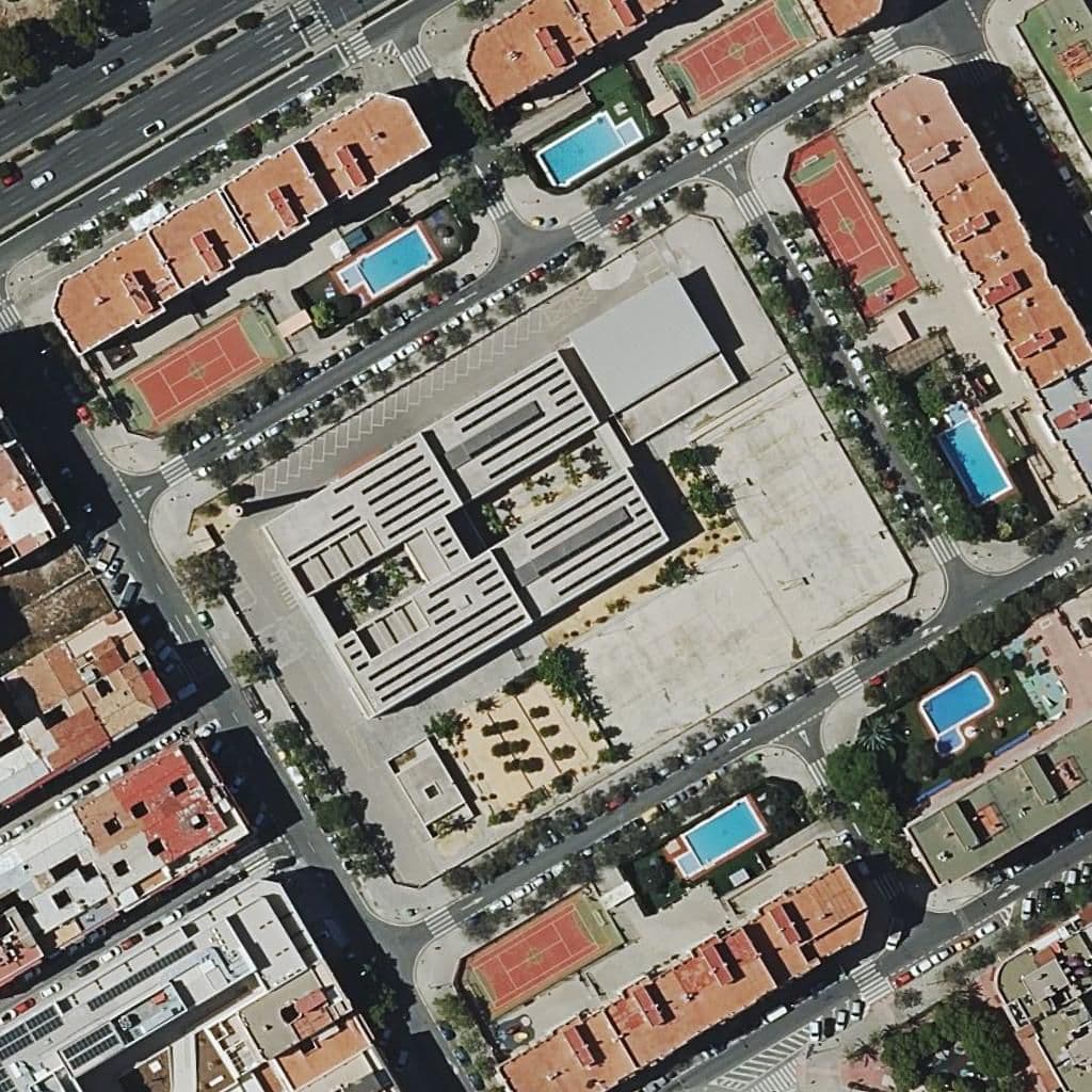 Aerial view of the grounds of Ies Doctor Balmis