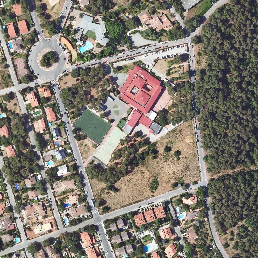 Aerial view of the grounds of Montcau-La Mola