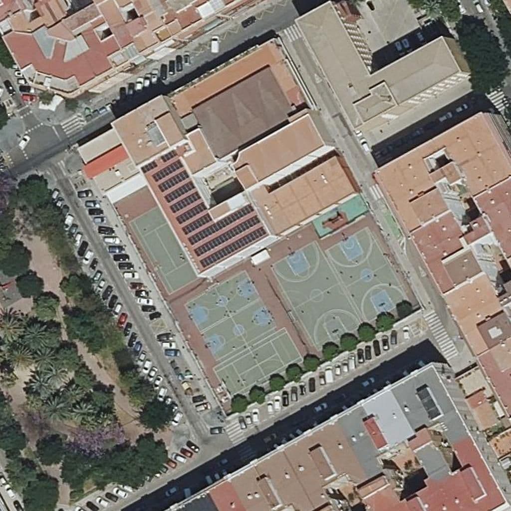 Aerial view of the grounds of Centre Privat San Pedro Pascual