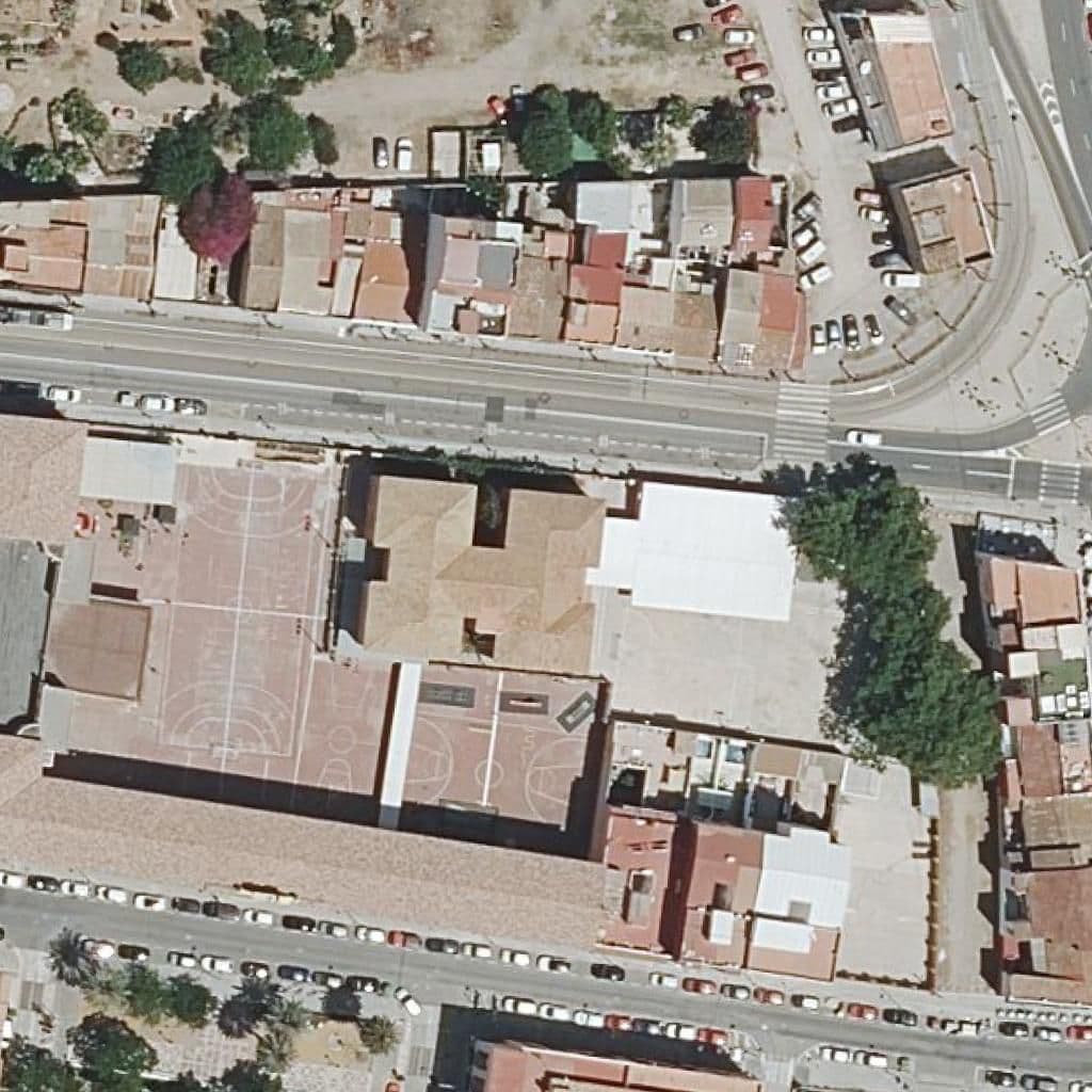 Aerial view of the grounds of Cee Púb. Ruiz Jiménez