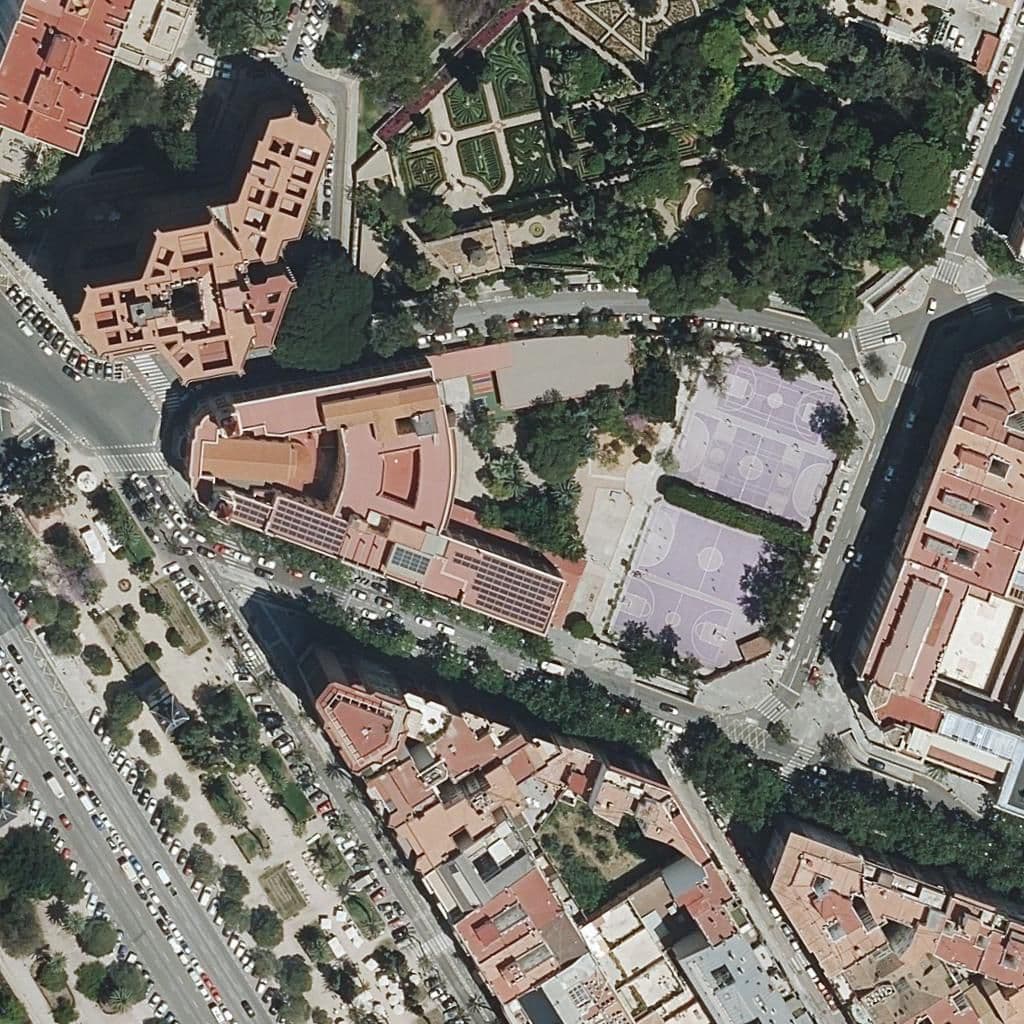 Aerial view of the grounds of Centre Privat San José De Calasanz