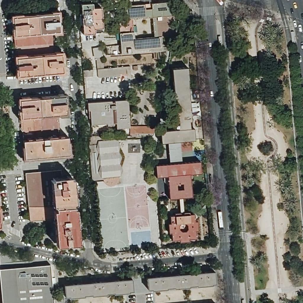 Aerial view of the grounds of Centre Privat Santa María