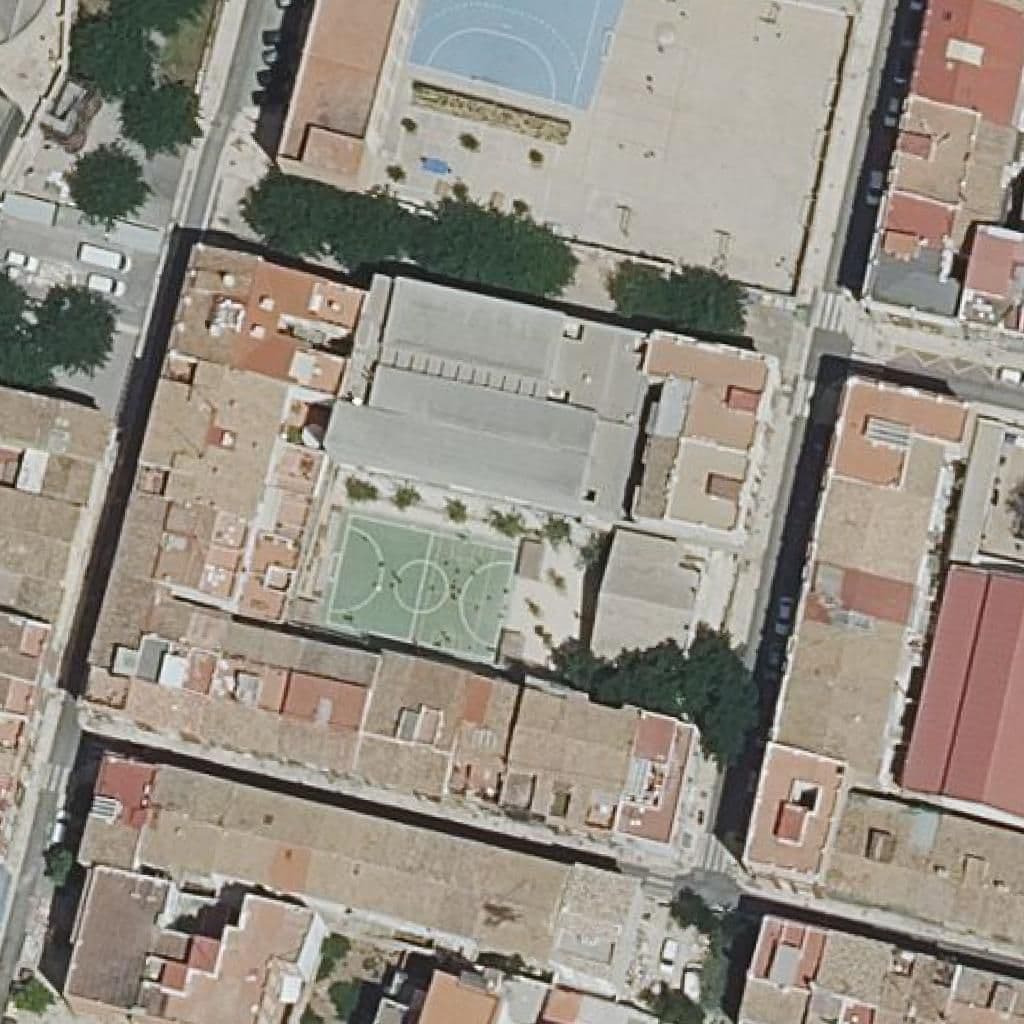 Aerial view of the grounds of Ceip Santa Teresa