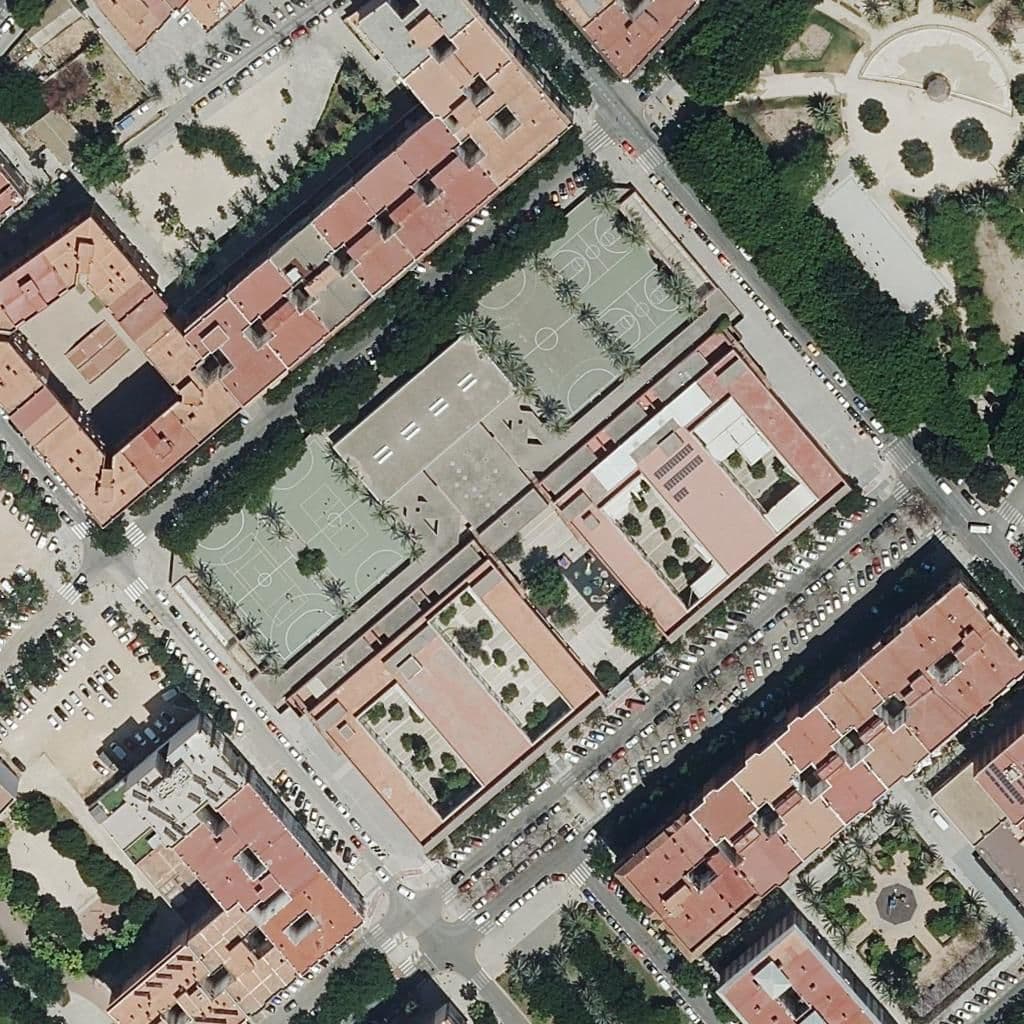 Aerial view of the grounds of Ceip Rodríguez Fornos