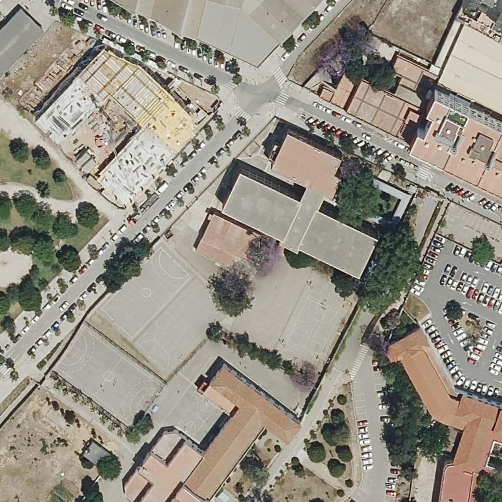 Aerial view of the grounds of Ies Juan De Garay