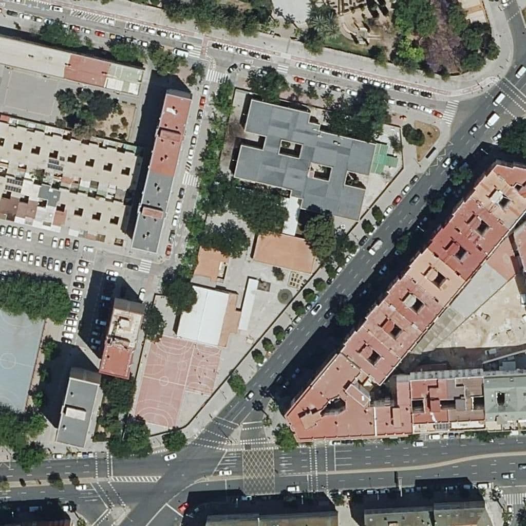 Aerial view of the grounds of Ceip 8 De Març