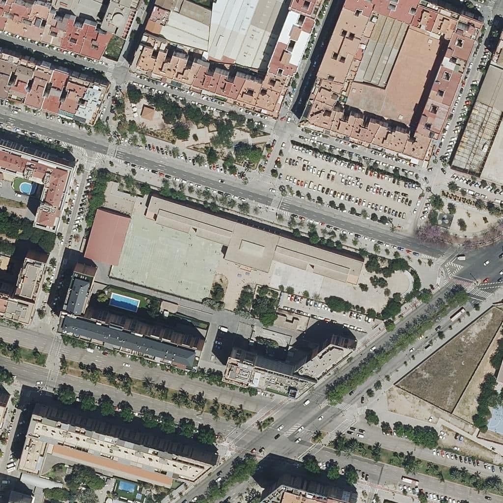 Aerial view of the grounds of Ies Districte Marítim