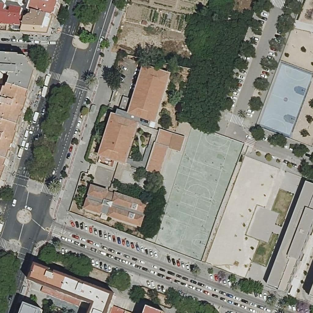 Aerial view of the grounds of Ies Ramon Llull